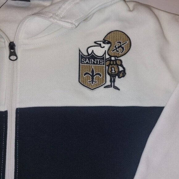 Nike Womens Size Small New Orleans Saints Historic Half Zip Hoodie Cream Black - Picture 4 of 8